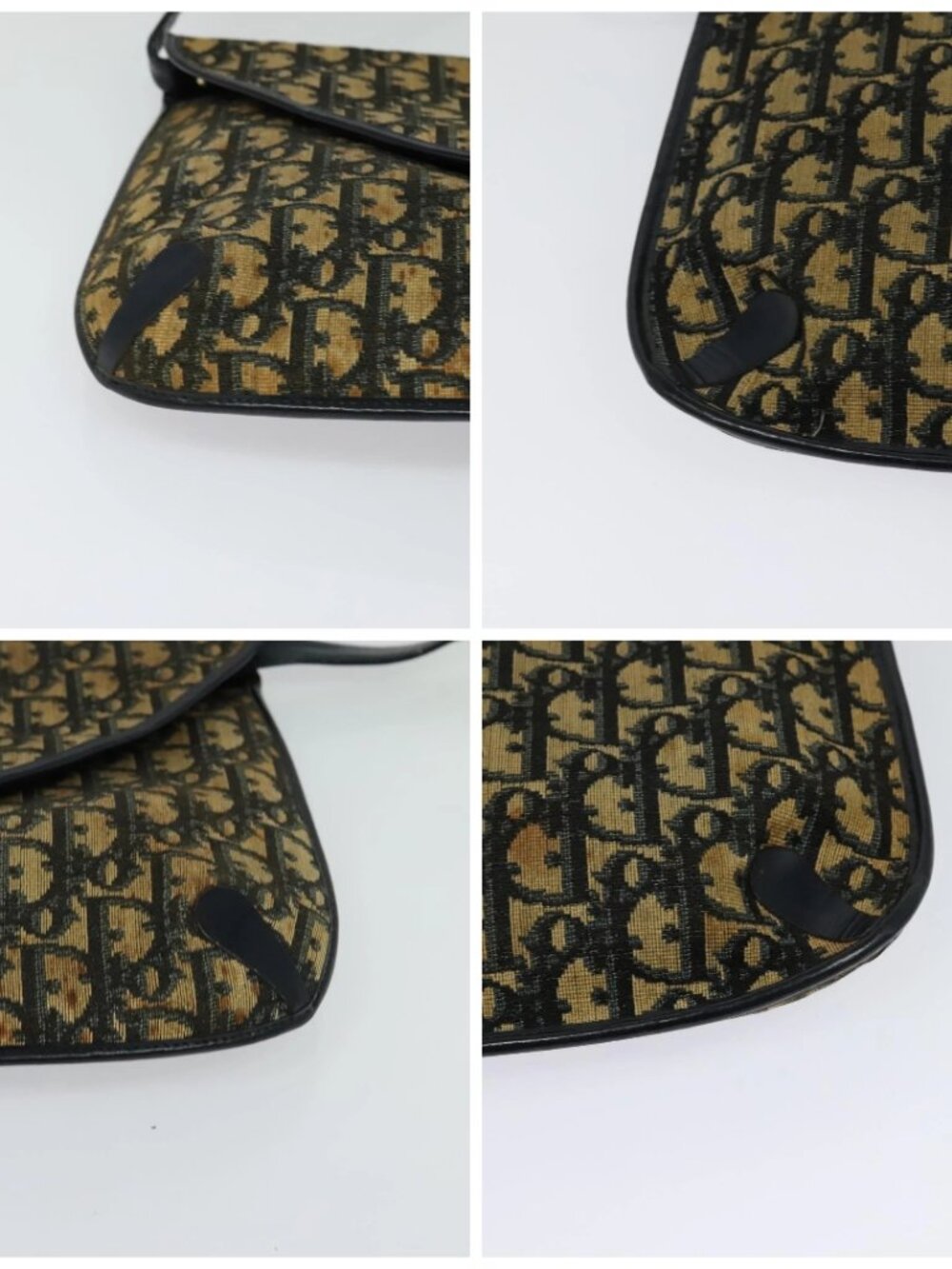 Christian Dior Trotter Canvas Shoulder Bag Navy Gold Auth yk18204 - Picture 16 of 16
